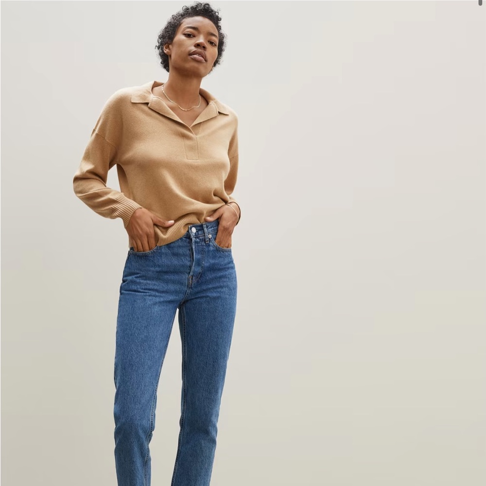 Everlane Cashmere Polo in Camel